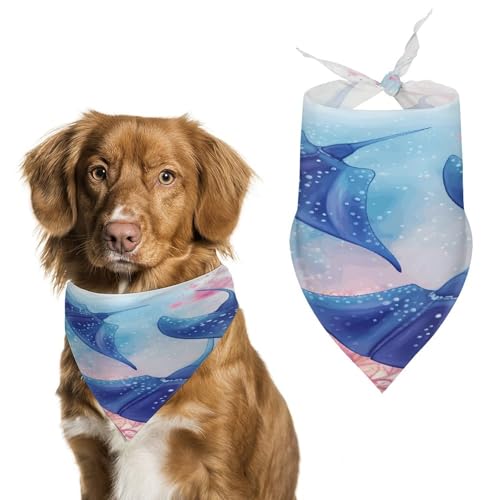 Stylisches Haustier-Halstuch für Katzen und Hunde, Dreieckstuch mit Meerestieren, Stachelrochenmuster, leicht und langlebig, perfekt für den täglichen Gebrauch oder besondere Anlässe Stylisches Haustier-Halstuch für Katzen und Hunde, Dreieckstuch mit Meerestieren, Stachelrochenmuster, leicht und langlebig, perfekt für den täglichen Gebrauch oder besondere Anlässe von WYUSPGK