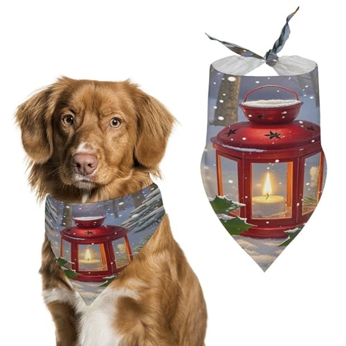 Stylisches Haustier-Halstuch für Katzen und Hunde, Dreieckstuch mit Schneefeld-Kerzen-Druck, leicht und langlebig, perfekt für den täglichen Gebrauch oder besondere Anlässe Stylisches Haustier-Halstuch für Katzen und Hunde, Dreieckstuch mit Schneefeld-Kerzen-Druck, leicht und langlebig, perfekt für den täglichen Gebrauch oder besondere Anlässe von WYUSPGK