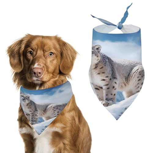Stylisches Haustier-Halstuch für Katzen und Hunde, Dreieckstuch mit Schneeleopard-Druck, leicht und langlebig, perfekt für den täglichen Gebrauch oder besondere Anlässe Stylisches Haustier-Halstuch für Katzen und Hunde, Dreieckstuch mit Schneeleopard-Druck, leicht und langlebig, perfekt für den täglichen Gebrauch oder besondere Anlässe von WYUSPGK