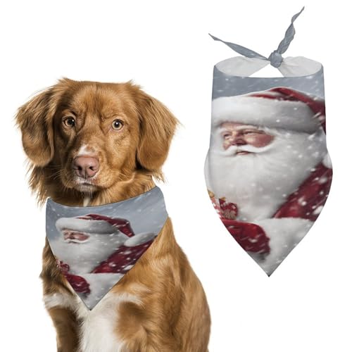 Stylisches Haustier-Halstuch für Katzen und Hunde, Dreieckstuch mit Weihnachtsmann-Schneesekrie, leicht und langlebig, perfekt für den täglichen Gebrauch oder besondere Anlässe Stylisches Haustier-Halstuch für Katzen und Hunde, Dreieckstuch mit Weihnachtsmann-Schneesekrie, leicht und langlebig, perfekt für den täglichen Gebrauch oder besondere Anlässe von WYUSPGK