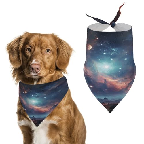 Stylisches Haustier-Halstuch für Katzen und Hunde, Weltraum mit Cluster-Druck, Dreieckstuch, leicht und langlebig, perfekt für den täglichen Gebrauch oder besondere Anlässe von WYUSPGK
