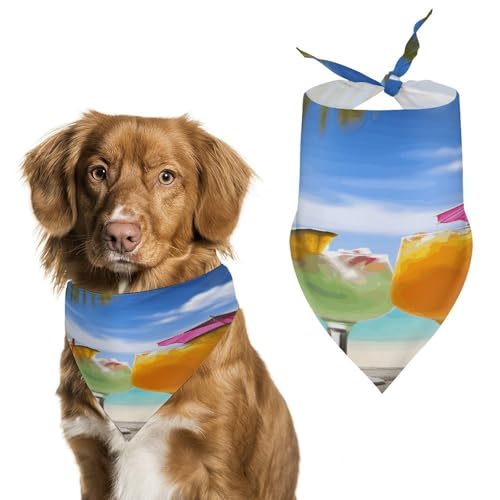 Stylisches Haustier-Halstuch für Katzen und Hunde, dreieckiger Schal mit tropischem Strand-Motiv, leicht und langlebig, perfekt für den täglichen Gebrauch oder besondere Anlässe Stylisches Haustier-Halstuch für Katzen und Hunde, dreieckiger Schal mit tropischem Strand-Motiv, leicht und langlebig, perfekt für den täglichen Gebrauch oder besondere Anlässe von WYUSPGK