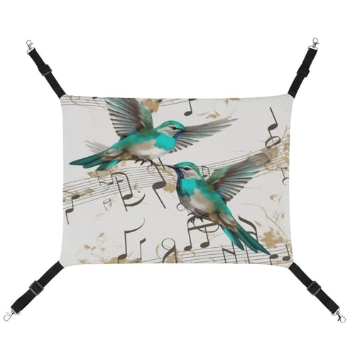 WYUSPGK Cozy Haustier-Hängematte, blaugrüne Vögel mit Musiknoten1-Druck, atmungsaktiv, platzsparendes Canvas-Bett für Katzen und kleine Hunde, verstellbar, tragbar und leicht zu reinigen WYUSPGK Cozy Haustier-Hängematte, blaugrüne Vögel mit Musiknoten1-Druck, atmungsaktiv, platzsparendes Canvas-Bett für Katzen und kleine Hunde, verstellbar, tragbar und leicht zu reinigen von WYUSPGK