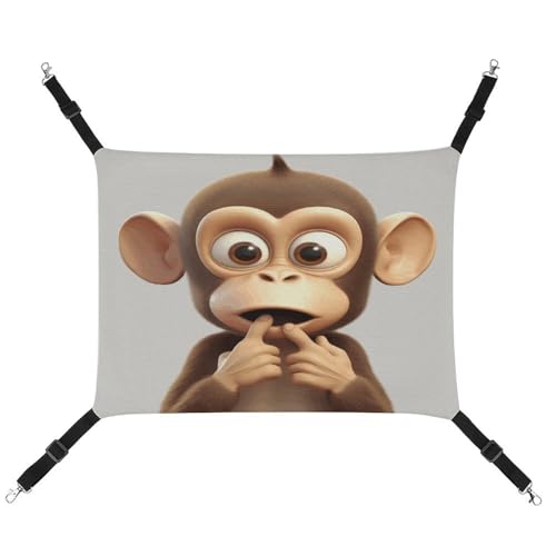 WYUSPGK Cozy Pet Hammock, The Silent Monkey Print Breathable Pet Hammock Space Saving Canvas Bed for Cats and Small Dogs, Adjustable, Portable and Easy to Clean WYUSPGK Cozy Pet Hammock, The Silent Monkey Print Breathable Pet Hammock Space Saving Canvas Bed for Cats and Small Dogs, Adjustable, Portable and Easy to Clean von WYUSPGK