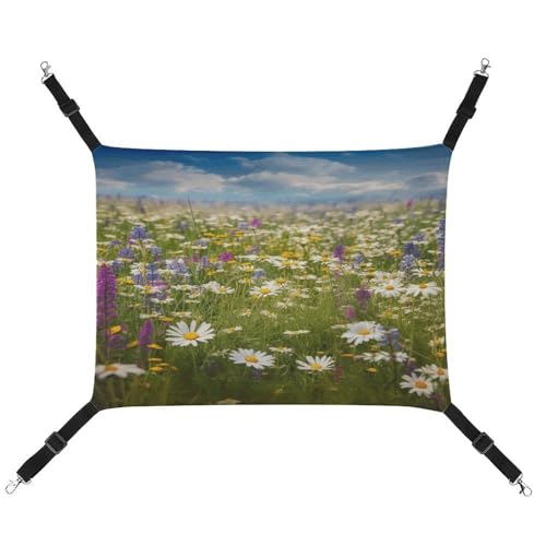 WYUSPGK Gemütliche Haustier-Hängematte, Frühlingswiesen-Blumendruck, atmungsaktiv, Haustier-Hängematte, platzsparendes Canvas-Bett für Katzen und kleine Hunde, verstellbar, tragbar und leicht zu WYUSPGK Gemütliche Haustier-Hängematte, Frühlingswiesen-Blumendruck, atmungsaktiv, Haustier-Hängematte, platzsparendes Canvas-Bett für Katzen und kleine Hunde, verstellbar, tragbar und leicht zu von WYUSPGK