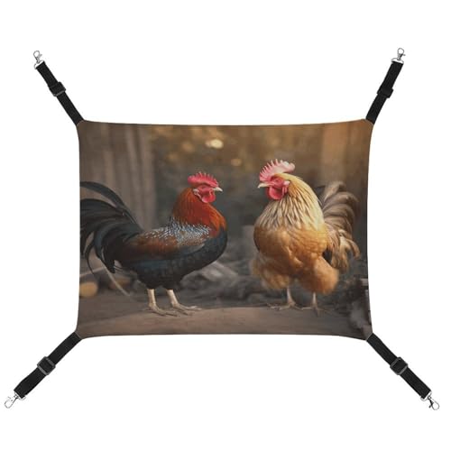 WYUSPGK Gemütliche Haustier-Hängematte, Hahn- und Huhn-Druck, atmungsaktiv, platzsparendes Canvas-Bett für Katzen und kleine Hunde, verstellbar, tragbar und leicht zu reinigen WYUSPGK Gemütliche Haustier-Hängematte, Hahn- und Huhn-Druck, atmungsaktiv, platzsparendes Canvas-Bett für Katzen und kleine Hunde, verstellbar, tragbar und leicht zu reinigen von WYUSPGK
