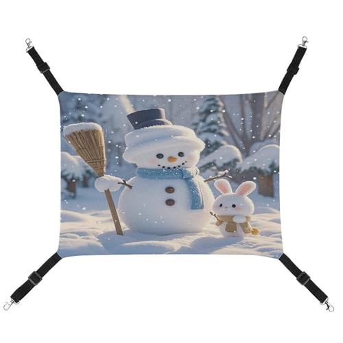 WYUSPGK Gemütliche Haustier-Hängematte, Schneemann- und Kaninchen-Druck, atmungsaktiv, platzsparendes Canvas-Bett für Katzen und kleine Hunde, verstellbar, tragbar und leicht zu reinigen WYUSPGK Gemütliche Haustier-Hängematte, Schneemann- und Kaninchen-Druck, atmungsaktiv, platzsparendes Canvas-Bett für Katzen und kleine Hunde, verstellbar, tragbar und leicht zu reinigen von WYUSPGK