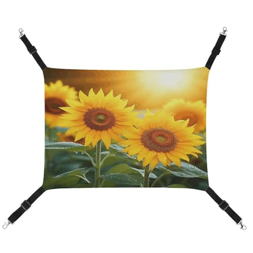 WYUSPGK Gemütliche Haustier-Hängematte, Sonnenblumen-Druck, atmungsaktiv, Haustier-Hängematte, platzsparendes Canvas-Bett für Katzen und kleine Hunde, verstellbar, tragbar und leicht zu reinigen WYUSPGK Gemütliche Haustier-Hängematte, Sonnenblumen-Druck, atmungsaktiv, Haustier-Hängematte, platzsparendes Canvas-Bett für Katzen und kleine Hunde, verstellbar, tragbar und leicht zu reinigen von WYUSPGK