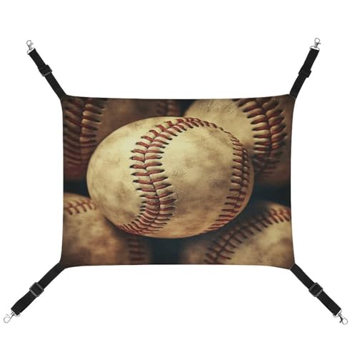 WYUSPGK Gemütliche Haustier-Hängematte, Vintage-Baseball-Druck, atmungsaktiv, platzsparendes Canvas-Bett für Katzen und kleine Hunde, verstellbar, tragbar und leicht zu reinigen WYUSPGK Gemütliche Haustier-Hängematte, Vintage-Baseball-Druck, atmungsaktiv, platzsparendes Canvas-Bett für Katzen und kleine Hunde, verstellbar, tragbar und leicht zu reinigen von WYUSPGK