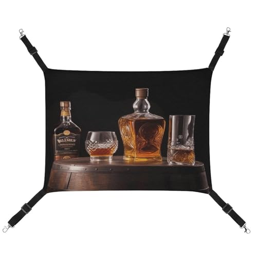 WYUSPGK Gemütliche Haustier-Hängematte, Whisky-Bier-Bilderdruck, atmungsaktiv, Haustier-Hängematte, platzsparendes Canvas-Bett für Katzen und kleine Hunde, verstellbar, tragbar und leicht zu reinigen WYUSPGK Gemütliche Haustier-Hängematte, Whisky-Bier-Bilderdruck, atmungsaktiv, Haustier-Hängematte, platzsparendes Canvas-Bett für Katzen und kleine Hunde, verstellbar, tragbar und leicht zu reinigen von WYUSPGK