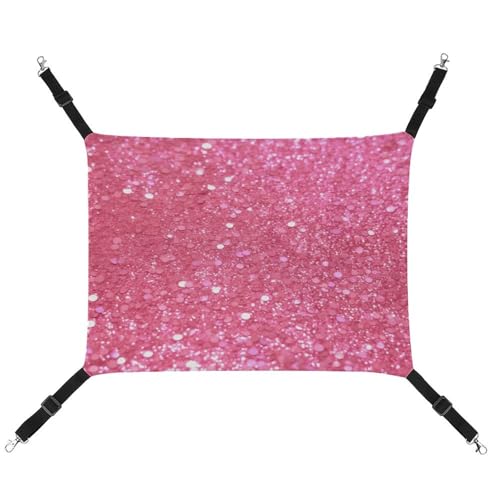 WYUSPGK Gemütliche Haustier-Hängematte, glitzernder Glitzer-Druck, atmungsaktiv, platzsparendes Canvas-Bett für Katzen und kleine Hunde, verstellbar, tragbar und leicht zu reinigen von WYUSPGK