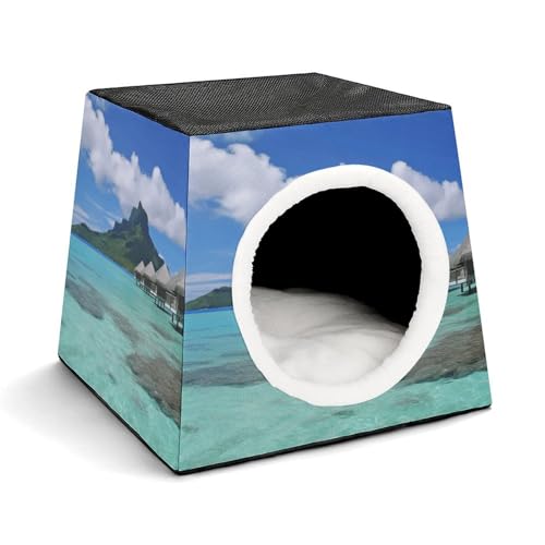 WYUSPGK Kapsel-Haustiernest, stilvolles und gemütliches Raumkapsel-Design für kleine Haustiere, Tahiti-Stranddruck, stilvolles Haustiernest, gemütliches Haustiernest, tragbares Haustiernest WYUSPGK Kapsel-Haustiernest, stilvolles und gemütliches Raumkapsel-Design für kleine Haustiere, Tahiti-Stranddruck, stilvolles Haustiernest, gemütliches Haustiernest, tragbares Haustiernest von WYUSPGK
