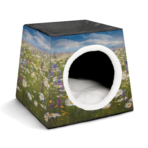 WYUSPGK Kapsel-Haustiernest, stilvolles und gemütliches Weltraumkapsel-Design für kleine Haustiere, Frühlingswiese, Blumendruck, stilvolles Haustiernest, gemütliches Haustiernest, tragbares WYUSPGK Kapsel-Haustiernest, stilvolles und gemütliches Weltraumkapsel-Design für kleine Haustiere, Frühlingswiese, Blumendruck, stilvolles Haustiernest, gemütliches Haustiernest, tragbares von WYUSPGK