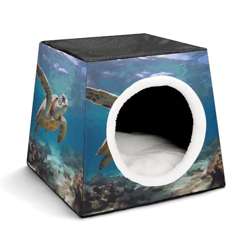 WYUSPGK Kapsel-Haustiernest, stilvolles und gemütliches Weltraumkapsel-Design für kleine Haustiere, Meeresschildkröte, 1-Druck, stilvolles Haustiernest, gemütliches Haustiernest, tragbares von WYUSPGK
