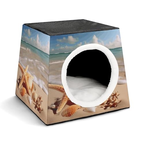 WYUSPGK Kapsel-Haustiernest, stilvolles und gemütliches Weltraumkapsel-Design für kleine Haustiere, Muscheln, Seestern am Strand, bedruckt, stilvolles Haustiernest, gemütliches Haustiernest, tragbares WYUSPGK Kapsel-Haustiernest, stilvolles und gemütliches Weltraumkapsel-Design für kleine Haustiere, Muscheln, Seestern am Strand, bedruckt, stilvolles Haustiernest, gemütliches Haustiernest, tragbares von WYUSPGK