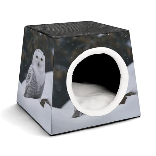 WYUSPGK Kapsel-Haustiernest, stilvolles und gemütliches Weltraumkapsel-Design für kleine Haustiere, Schnee-Eule-Druck, stilvolles Haustiernest, gemütliches Haustiernest, tragbares Haustiernest WYUSPGK Kapsel-Haustiernest, stilvolles und gemütliches Weltraumkapsel-Design für kleine Haustiere, Schnee-Eule-Druck, stilvolles Haustiernest, gemütliches Haustiernest, tragbares Haustiernest von WYUSPGK