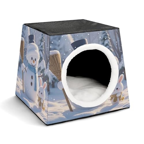 WYUSPGK Kapsel-Haustiernest, stilvolles und gemütliches Weltraumkapsel-Design für kleine Haustiere, Schneemann und Kaninchen-Druck, stilvolles Haustiernest, gemütliches Haustiernest, tragbares WYUSPGK Kapsel-Haustiernest, stilvolles und gemütliches Weltraumkapsel-Design für kleine Haustiere, Schneemann und Kaninchen-Druck, stilvolles Haustiernest, gemütliches Haustiernest, tragbares von WYUSPGK