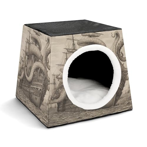 WYUSPGK Kapsel-Haustiernest, stilvolles und gemütliches Weltraumkapsel-Design für kleine Haustiere, Segelpirat, Oktopus-Druck, stilvolles Haustiernest, gemütliches Haustiernest, tragbares Haustiernest WYUSPGK Kapsel-Haustiernest, stilvolles und gemütliches Weltraumkapsel-Design für kleine Haustiere, Segelpirat, Oktopus-Druck, stilvolles Haustiernest, gemütliches Haustiernest, tragbares Haustiernest von WYUSPGK