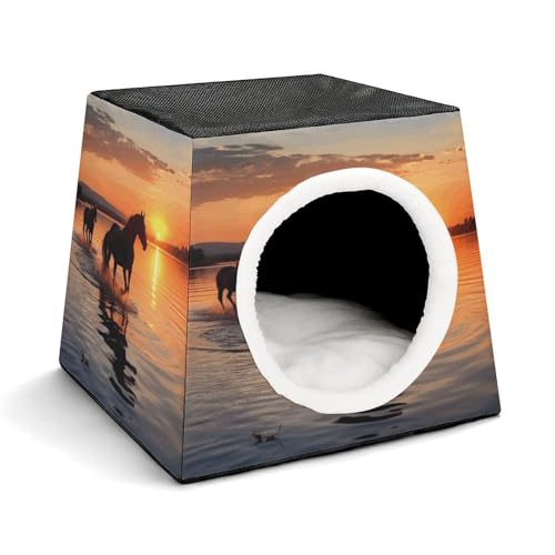 WYUSPGK Kapsel-Haustiernest, stilvolles und gemütliches Weltraumkapsel-Design für kleine Haustiere, Sonnenuntergänge, See, Pferde, Druck, stilvolles Haustiernest, gemütliches Haustiernest, tragbares WYUSPGK Kapsel-Haustiernest, stilvolles und gemütliches Weltraumkapsel-Design für kleine Haustiere, Sonnenuntergänge, See, Pferde, Druck, stilvolles Haustiernest, gemütliches Haustiernest, tragbares von WYUSPGK
