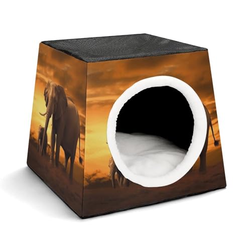 WYUSPGK Kapsel-Haustiernest, stilvolles und gemütliches Weltraumkapsel-Design für kleine Haustiere, Sonnenuntergang Elefanten-Druck, stilvolles Haustiernest, gemütliches Haustiernest, tragbares WYUSPGK Kapsel-Haustiernest, stilvolles und gemütliches Weltraumkapsel-Design für kleine Haustiere, Sonnenuntergang Elefanten-Druck, stilvolles Haustiernest, gemütliches Haustiernest, tragbares von WYUSPGK