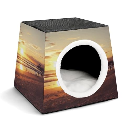 WYUSPGK Kapsel-Haustiernest, stilvolles und gemütliches Weltraumkapsel-Design für kleine Haustiere, Sonnenuntergang und Strand, stilvolles Haustiernest, gemütliches Haustiernest, tragbares WYUSPGK Kapsel-Haustiernest, stilvolles und gemütliches Weltraumkapsel-Design für kleine Haustiere, Sonnenuntergang und Strand, stilvolles Haustiernest, gemütliches Haustiernest, tragbares von WYUSPGK