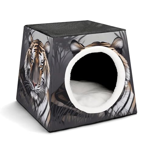WYUSPGK Kapsel-Haustiernest, stilvolles und gemütliches Weltraumkapsel-Design für kleine Haustiere, Tiger im Ruhe-Druck, stilvolles Haustiernest, gemütliches Haustiernest, tragbares Haustiernest von WYUSPGK