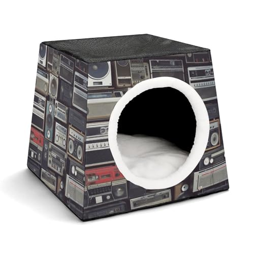WYUSPGK Kapsel-Haustiernest, stilvolles und gemütliches Weltraumkapsel-Design für kleine Haustiere, Vintage-Wand-Boombox-Druck, stilvolles Haustiernest, gemütliches Haustiernest, tragbares WYUSPGK Kapsel-Haustiernest, stilvolles und gemütliches Weltraumkapsel-Design für kleine Haustiere, Vintage-Wand-Boombox-Druck, stilvolles Haustiernest, gemütliches Haustiernest, tragbares von WYUSPGK