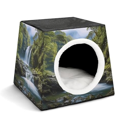 WYUSPGK Kapsel-Haustiernest, stilvolles und gemütliches Weltraumkapsel-Design für kleine Haustiere, Wasserfall-Landschaftsmalerei, Druck, stilvolles Haustiernest, gemütliches Haustiernest, tragbares WYUSPGK Kapsel-Haustiernest, stilvolles und gemütliches Weltraumkapsel-Design für kleine Haustiere, Wasserfall-Landschaftsmalerei, Druck, stilvolles Haustiernest, gemütliches Haustiernest, tragbares von WYUSPGK