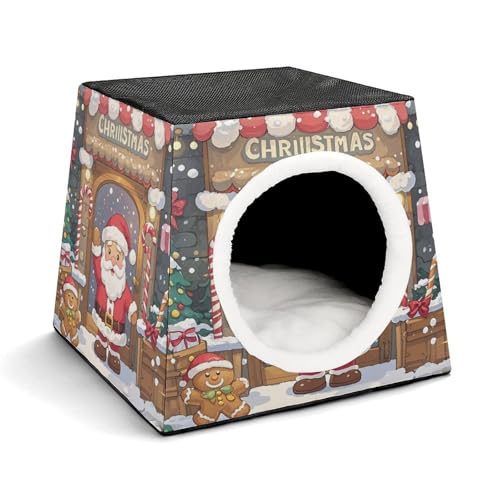 WYUSPGK Kapsel-Haustiernest, stilvolles und gemütliches Weltraumkapsel-Design für kleine Haustiere, Weihnachtsmann-Süßigkeitenladen-Druck, stilvolles Haustiernest, gemütliches Haustiernest, tragbares WYUSPGK Kapsel-Haustiernest, stilvolles und gemütliches Weltraumkapsel-Design für kleine Haustiere, Weihnachtsmann-Süßigkeitenladen-Druck, stilvolles Haustiernest, gemütliches Haustiernest, tragbares von WYUSPGK