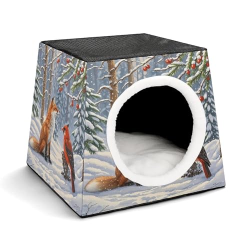 WYUSPGK Kapsel-Haustiernest, stilvolles und gemütliches Weltraumkapsel-Design für kleine Haustiere, Winter-Schneefuchs-Druck, stilvolles Haustiernest, gemütliches Haustiernest, tragbares Haustiernest WYUSPGK Kapsel-Haustiernest, stilvolles und gemütliches Weltraumkapsel-Design für kleine Haustiere, Winter-Schneefuchs-Druck, stilvolles Haustiernest, gemütliches Haustiernest, tragbares Haustiernest von WYUSPGK