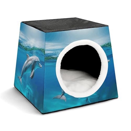 WYUSPGK Kapsel-Haustiernest, stilvolles und gemütliches Weltraumkapsel-Design für kleine Haustiere, schwimmender Delfin im blauen Meeresdruck, stilvolles Haustiernest, gemütliches Haustiernest, WYUSPGK Kapsel-Haustiernest, stilvolles und gemütliches Weltraumkapsel-Design für kleine Haustiere, schwimmender Delfin im blauen Meeresdruck, stilvolles Haustiernest, gemütliches Haustiernest, von WYUSPGK