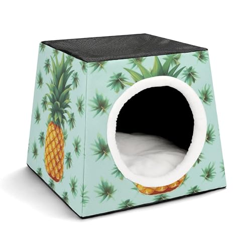 WYUSPGK Kapsel-Haustiernest, stilvolles und gemütliches Weltraumkapsel-Design für kleine Haustiere, tropische Früchte, Ananas-Druck, stilvolles Haustiernest, gemütliches Haustiernest, tragbares WYUSPGK Kapsel-Haustiernest, stilvolles und gemütliches Weltraumkapsel-Design für kleine Haustiere, tropische Früchte, Ananas-Druck, stilvolles Haustiernest, gemütliches Haustiernest, tragbares von WYUSPGK