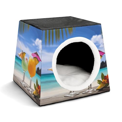 WYUSPGK Kapsel-Haustiernest, stilvolles und gemütliches Weltraumkapsel-Design für kleine Haustiere, tropischer Strand-Getränkedruck, stilvolles Haustiernest, gemütliches Haustiernest, tragbares WYUSPGK Kapsel-Haustiernest, stilvolles und gemütliches Weltraumkapsel-Design für kleine Haustiere, tropischer Strand-Getränkedruck, stilvolles Haustiernest, gemütliches Haustiernest, tragbares von WYUSPGK