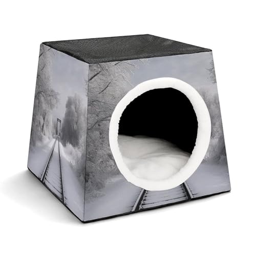 WYUSPGK Kapsel-Haustiernest, stilvolles und gemütliches Weltraumkapsel-Design für kleine Haustiere, verschneite Zugstrecken, Druck, stilvolles Haustiernest, gemütliches Haustiernest, tragbares WYUSPGK Kapsel-Haustiernest, stilvolles und gemütliches Weltraumkapsel-Design für kleine Haustiere, verschneite Zugstrecken, Druck, stilvolles Haustiernest, gemütliches Haustiernest, tragbares von WYUSPGK