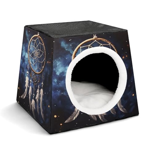 WYUSPGK Kapsel-Haustiernest, stilvolles und gemütliches Weltraumkapsel-Design für kleine Haustiere, weiß, Fantasie-Traumfänger-Druck, stilvolles Haustiernest, gemütliches Haustiernest, tragbares WYUSPGK Kapsel-Haustiernest, stilvolles und gemütliches Weltraumkapsel-Design für kleine Haustiere, weiß, Fantasie-Traumfänger-Druck, stilvolles Haustiernest, gemütliches Haustiernest, tragbares von WYUSPGK
