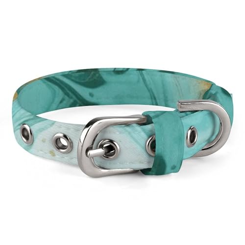 WYUSPGK Niedliches Katzenhalsband, blaugrün und goldfarben, Marmor-Druck, personalisierbar, geeignet für kleine und mittelgroße Hunde WYUSPGK Niedliches Katzenhalsband, blaugrün und goldfarben, Marmor-Druck, personalisierbar, geeignet für kleine und mittelgroße Hunde von WYUSPGK