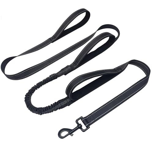 WYuZe Hundeleine mit 3 Griffen, 2,1 m, gepolsterte Dreifachgriffe, stoßdämpfendes Bungee, reflektierendes Nylon, robuste Trainingsleine für große und mittelgroße Hunde WYuZe Hundeleine mit 3 Griffen, 2,1 m, gepolsterte Dreifachgriffe, stoßdämpfendes Bungee, reflektierendes Nylon, robuste Trainingsleine für große und mittelgroße Hunde von WYUZE