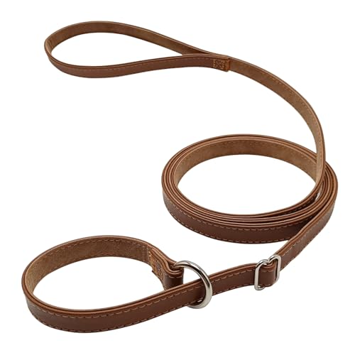 WYuZe Retrieverleine aus Leder, 1,8 m breit, 1,6 m breit, weiche Lederleine und Halsband, kein Ziehen, Trainingsleine für kleine und mittelgroße Hunde WYuZe Retrieverleine aus Leder, 1,8 m breit, 1,6 m breit, weiche Lederleine und Halsband, kein Ziehen, Trainingsleine für kleine und mittelgroße Hunde von WYUZE