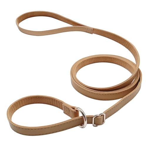 WYuZe Retrieverleine aus Leder, 1,8 m breit, 1,6 m breit, weiche Lederleine und Halsband, kein Ziehen, Trainingsleine für kleine und mittelgroße Hunde WYuZe Retrieverleine aus Leder, 1,8 m breit, 1,6 m breit, weiche Lederleine und Halsband, kein Ziehen, Trainingsleine für kleine und mittelgroße Hunde von WYUZE