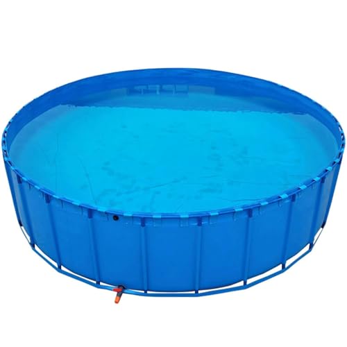 Faltbarer PVC-Fischteich mit Ablassventil, Outdoor-Wasserspeicher-Pool für Koi, Schildkröten und Salzwasserfische, temporäres Segeltuch-Haltebecken für Aquarien (2 x 0,4 m) von WYWY