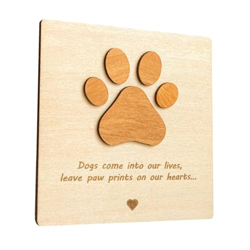 WZBHCZLJ Holzhölzhund Puppy Memorial Card Ornamente Tierkarte Für Und Desktop Dekoration Haustierkarte Holz von WZBHCZLJ