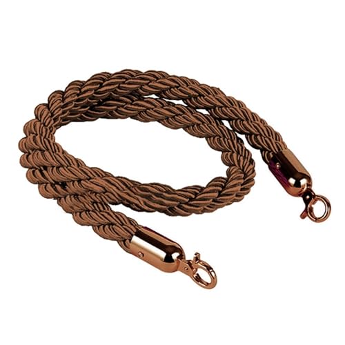 Seilbarrieren 5 Fuß rote Teppichseile, Absperrseil zur Massenkontrolle, Samtseile for Partyzubehör, einfache Verbindungsmontage (Farbe: Rot-2, Größe: 1,5 m/5 Fuß) ( Color : Brown , Size : 1.5m/5ft ) von WZEFEIM