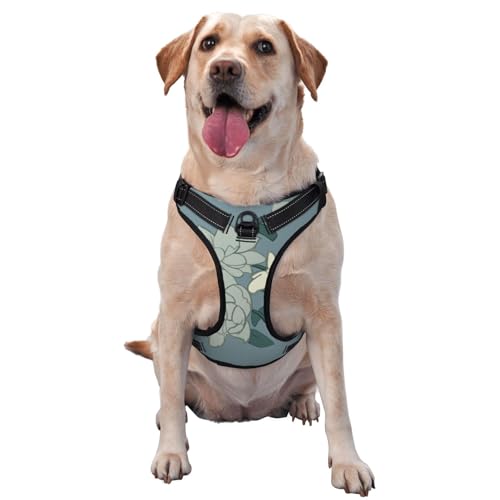 Bauhinia Haustier-Traktionsweste, groß, bedruckt, ideal für Spaziergänge mit dem Hund, Wandern, tägliche Reisen, Weiß von WZYCWB