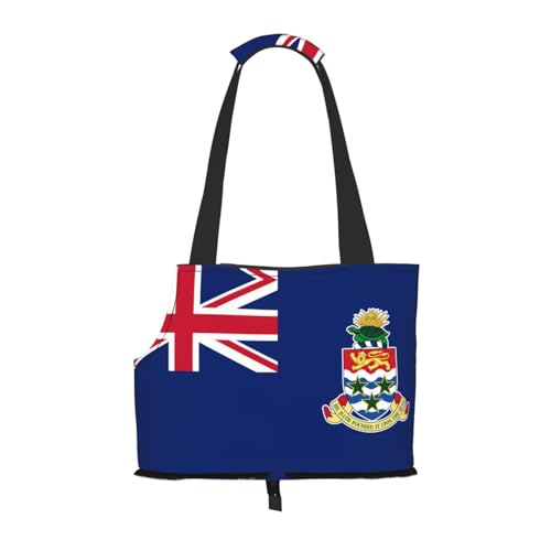 Bedruckte Haustier-Umhängetasche mit Flagge der Kaimaninseln, zum Ausgehen, kleine Hunde und Katzen, Doppelzweck-Umhängetasche von WZYCWB