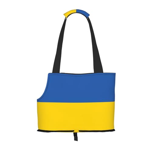 Bedruckte Haustier-Umhängetasche mit Flagge der Ukraine zum Ausgehen – kleine Hunde und Katzen Doppelzweck-Umhängetasche von WZYCWB