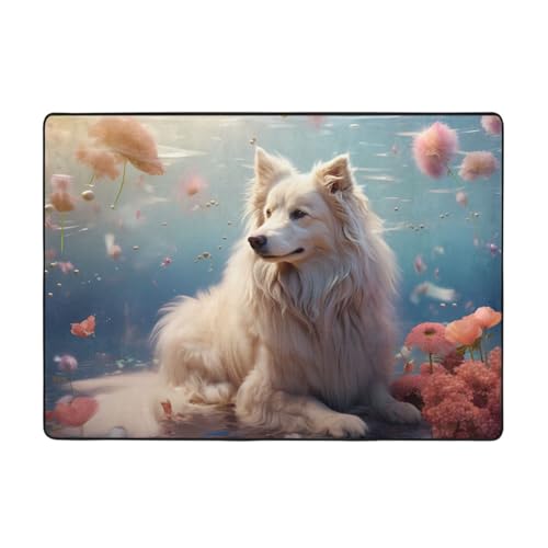 Flanell-Bodenmatte für Haustiere (203,2 x 147,3 cm), Schlafzimmer-Teppich, Wohnzimmer und Arbeitszimmer, Dekorationsmatte von WZYCWB