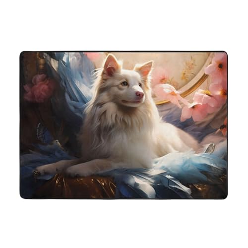 Flanell-Bodenmatte für liegendes Haustier, 203,2 x 147,3 cm, Schlafzimmer-Teppich, Wohnzimmer und Arbeitszimmer, Dekorationsmatte von WZYCWB