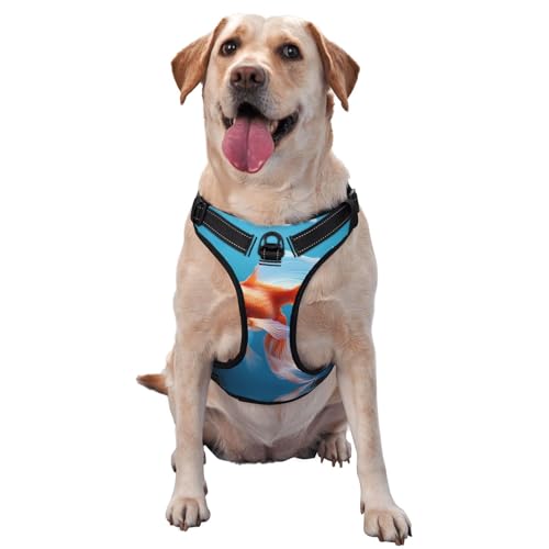 Goldfisch im Wasser, große bedruckte Haustier-Traktionsweste, ideal für Spaziergänge mit dem Hund, Wandern, tägliche Reisen Goldfisch im Wasser, große bedruckte Haustier-Traktionsweste, ideal für Spaziergänge mit dem Hund, Wandern, tägliche Reisen von WZYCWB