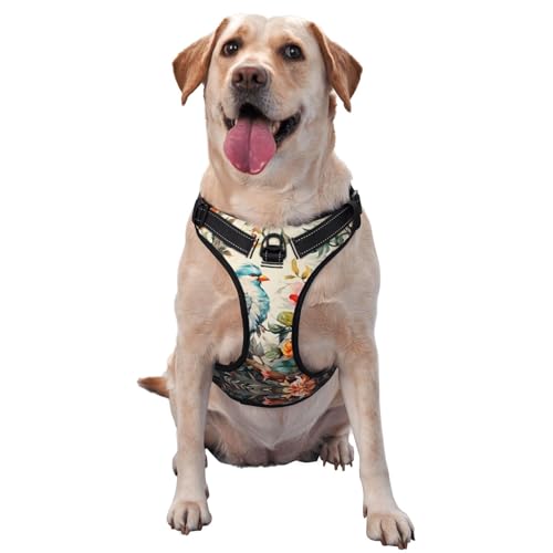Große bedruckte Haustier-Traktionsweste mit Blumen und Vögeln, ideal für Spaziergänge mit dem Hund, Wandern, tägliche Reisen Große bedruckte Haustier-Traktionsweste mit Blumen und Vögeln, ideal für Spaziergänge mit dem Hund, Wandern, tägliche Reisen von WZYCWB