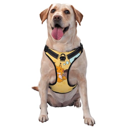 Haustier-Traktionsweste mit Sonnenblumenkern-Eichhörnchen, mittelgroß, bedruckt, ideal für Spaziergänge mit dem Hund, Wandern, tägliche Reisen Haustier-Traktionsweste mit Sonnenblumenkern-Eichhörnchen, mittelgroß, bedruckt, ideal für Spaziergänge mit dem Hund, Wandern, tägliche Reisen von WZYCWB
